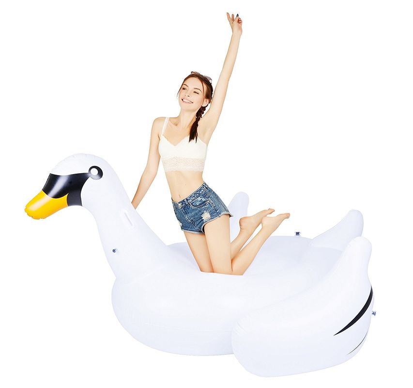 Μεγάλη φουσκωτή πισίνα πλωτή λευκή κύκνος floatie παιχνίδι 190 X 190 X 130CM