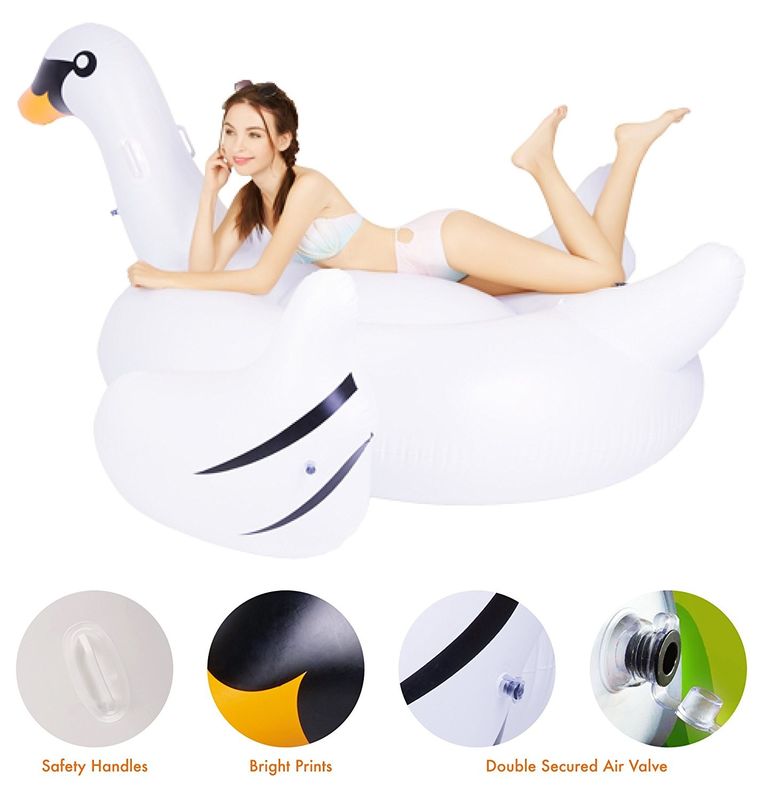 Μεγάλη φουσκωτή πισίνα πλωτή λευκή κύκνος floatie παιχνίδι 190 X 190 X 130CM