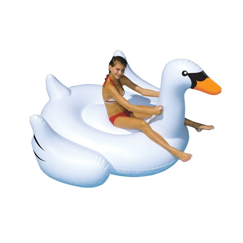 Μεγάλη φουσκωτή πισίνα πλωτή λευκή κύκνος floatie παιχνίδι 190 X 190 X 130CM