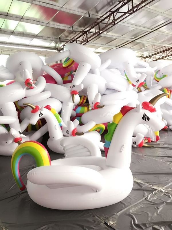 OEM Rideable Inflatable Pool Float Ride On Inflatable Unicorn Pool Lounge Toy (Αυτοκίνητο ανεμιστήρα πισίνας)