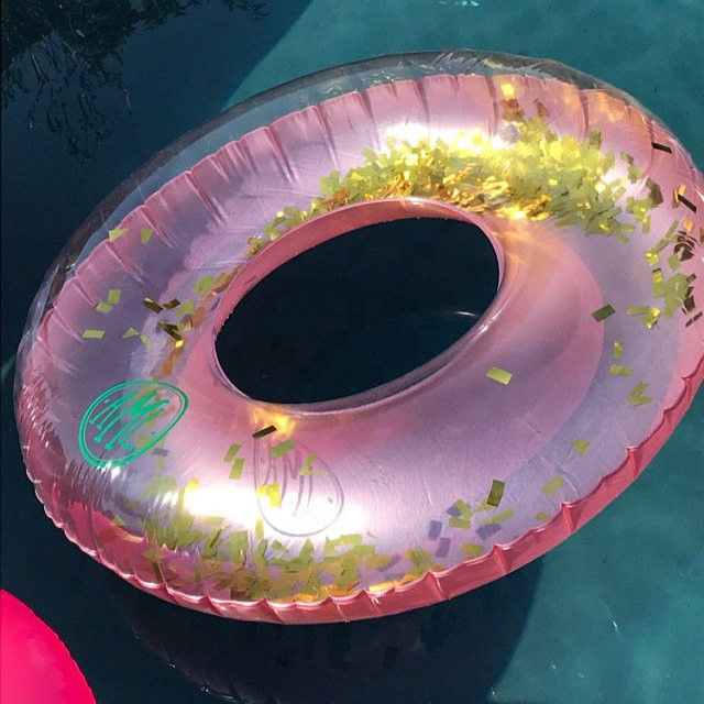 Glitter Gold 100kg Blow Up Ring πισίνα ανεμιστήρα διαφανής δαχτυλίδι κολύμβησης για ενήλικες