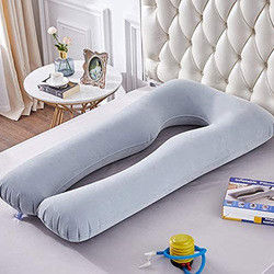 LC Flocked PVC μαλακά φουσκωτά μαξιλάρια εγκυμοσύνης σε σχήμα U Πλήρες σώμα μαξιλάρι μητρότητας φουσκωτά μαξιλάρια εγκυμοσύνης για ύπνο