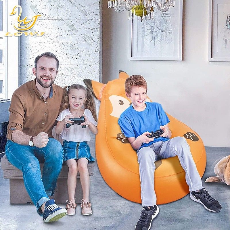 Γλυκός Πάντα Fox σχήμα Αέρος γεμάτη Καρέκλα Καμπινγκ Φόλταμπλ Αέρος Lounge Sofa Για Παιδιά