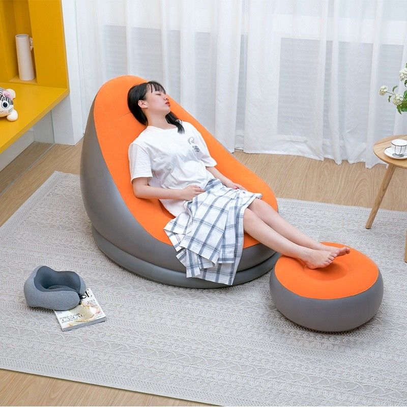 Φλοκάρισμα PVC Air Mattress Sofa κρεβάτι 110CM εξωτερικό εσωτερικό φουσκωτό καναπέ παραλίας