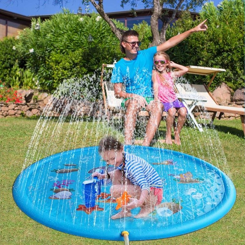 68in φουσκωτό Sprinkler Παιχνίδι Προσαρμοσμένο νερό Sprinkler πισίνα Ματ Για εξωτερικό πάρτι
