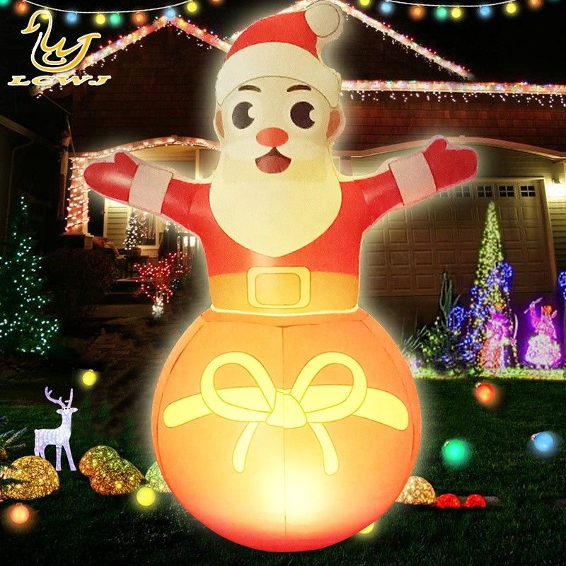 Roly Poly Air Blow Up Santa Claus Χριστουγεννιάτικα φουσκωτά διακοσμητικά με φως LED