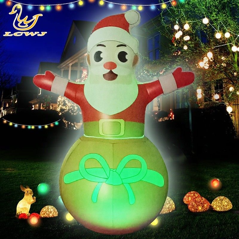 Roly Poly Air Blow Up Santa Claus Χριστουγεννιάτικα φουσκωτά διακοσμητικά με φως LED